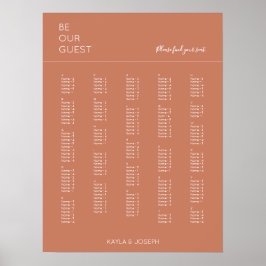 Terracotta Alphabetische Hochzeitssattelkarte Poster