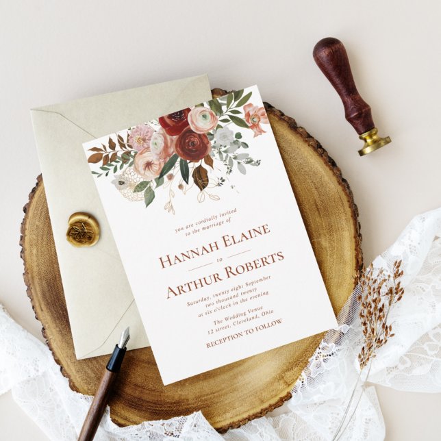 terracotta and greenery wedding invitation einladung (Von Creator hochgeladen)