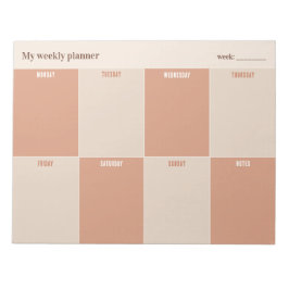 Terracotta and Sand Custom Weekly Planner Notizblock