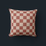 Terracotta and Tan Checkerboard Kissen<br><div class="desc">Terracotta and Tan Checkerboard</div>