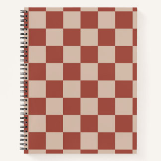 Terracotta and Tan Checkerboard Notizbuch