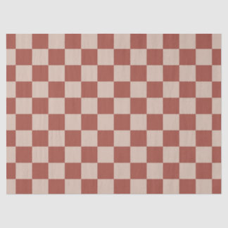 Terracotta and Tan Checkerboard Seidenpapier