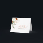 Terracotta and White Flowers Boho Thank You Dankeskarte<br><div class="desc">White and terracotta flowers elegant boho thank you cards</div>
