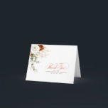 Terracotta and White Flowers Boho Thank You Dankeskarte<br><div class="desc">White and terracotta flowers elegant boho thank you cards</div>