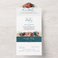 Terracotta Aquamarin Floral Boho