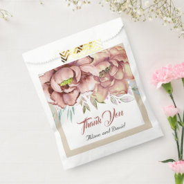 Terracotta Aquarell Blume Danke für Ihre Hochzeit Geschenktütchen