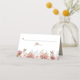 Terracotta Aquarell Blume Florenz Hochzeit im Herb Platzkarte