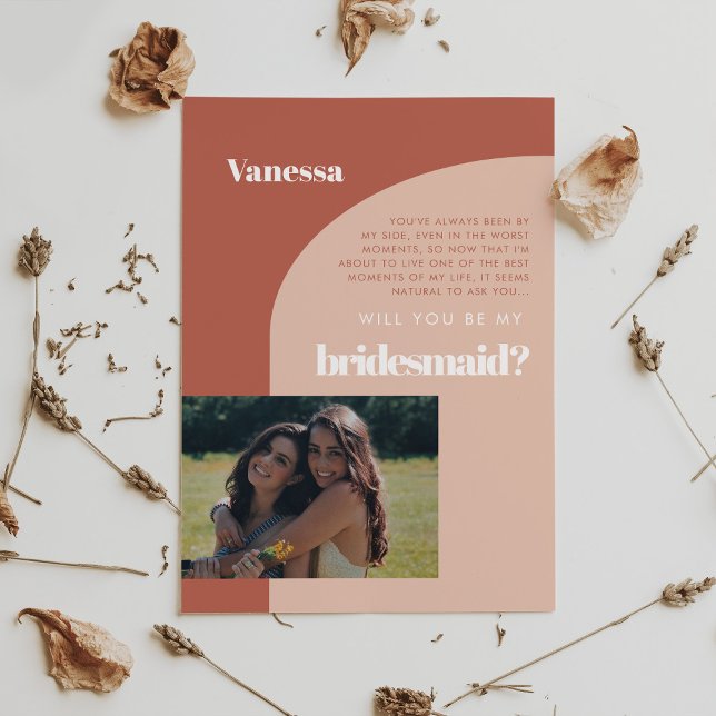 Terracotta arch Bridesmaid Foto Vorschlagskarte Einladung (Von Creator hochgeladen)