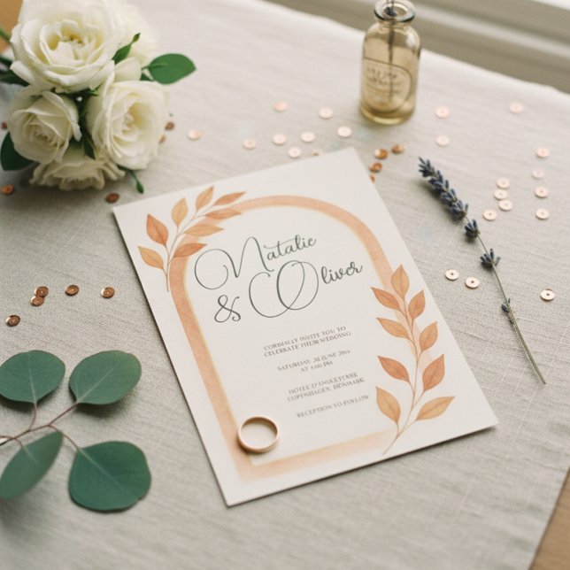 Terracotta Arch Herbstlaubs Hochzeit Einladung (Von Creator hochgeladen)