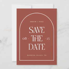 Terracotta Arch Retro Minimalistisch Moderne Schri Save The Date