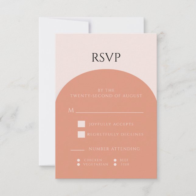 TERRACOTTA ARCH WEDD RSVP CARD (Vorderseite)