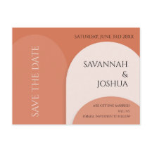 TERRACOTTA ARCH WEDD SPEICHERN DAS DATUM POSTCARD