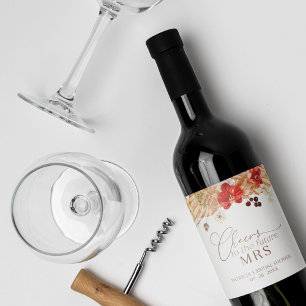 Terracotta auf dem Boho Brautparty Weinkultur und  Weinetikett