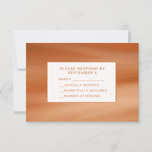 Terracotta Automne Automne RSVP Carte Mariage Oran (Devant)