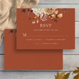 Terracotta Automne Cuivre Mariage floral RSVP