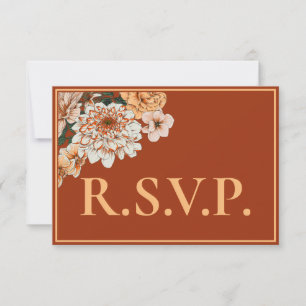 Terracotta Autumn Floral QRC UAWG RSVP Karte