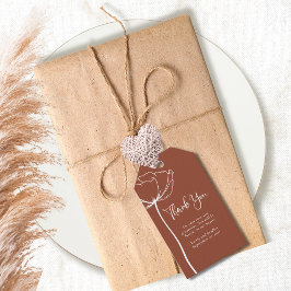 Terracotta Autumn Simple Floral Wedding Vielen Dan Geschenkanhänger