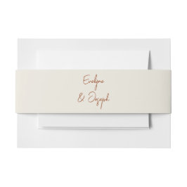 Terracotta Beige Boho Burnt Orange Trendy Wedding Einladungsbanderole