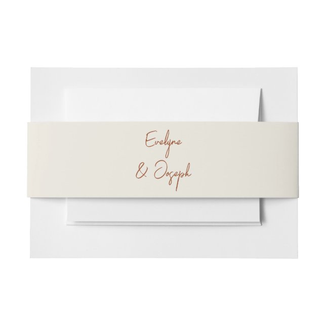 Terracotta Beige Boho Burnt Orange Trendy Wedding Einladungsbanderole (Vorderseite Beispiel)