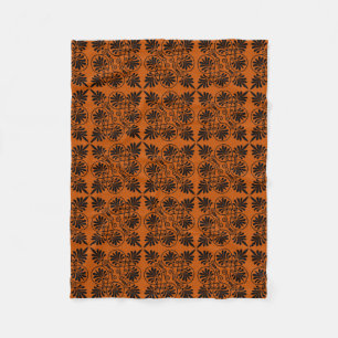 Terracotta Black Alcient Griechisch Meander Muster Fleecedecke