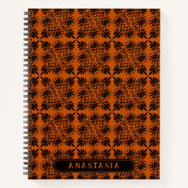 Terracotta Black Alcient Griechisch Meander Muster Notizbuch