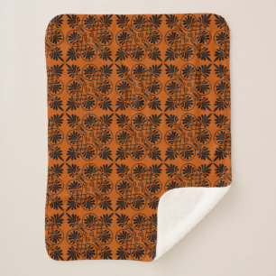 Terracotta Black Alcient Griechisch Meander Muster Sherpadecke
