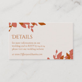 Terracotta-Blätter Moderne Hochzeitskarte Begleitkarte