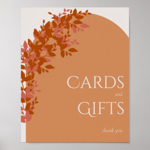 Terracotta Blätter Moderne Karten und Geschenke Poster