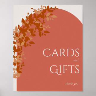 Terracotta Blätter Moderne Karten und Geschenke Poster