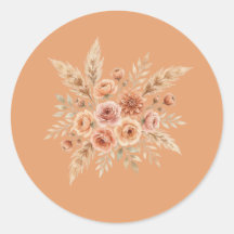 Terracotta Bloom Floral Siegel Aufkleber