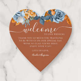 Terracotta Blue Rust Eukalyptus Begrüßung Geschenkanhänger