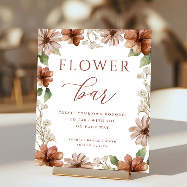 Terracotta Blume Border Blume Bar Poster (Von Creator hochgeladen)