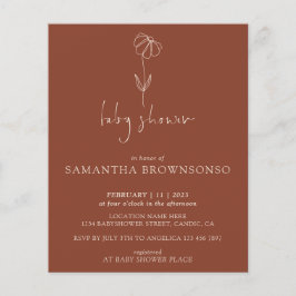 Terracotta-Blume Botanisches Budget Kinderdusche Flyer