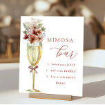 Terracotta Blume & Champagne Mimosa Bar Dusche Poster<br><div class="desc">Ändern Sie die Anweisungen und personalisieren Sie die Vorlage.</div>