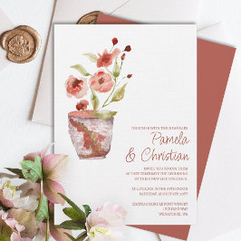 Terracotta-Blume, Einladungen zu Clay Pot Wedding