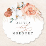 Terracotta-Blume Pampas Grass Untersetzer<br><div class="desc">Terracotta-Blume und Pampas-Gras-stilvolle Untersetzer</div>