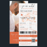 Terracotta Boarding Pass Hochzeit in Urlaubsort Einladung<br><div class="desc">Terracotta Boarding Pass Hochzeit in Urlaubsort Einladung. Matching-Elemente verfügbar.</div>