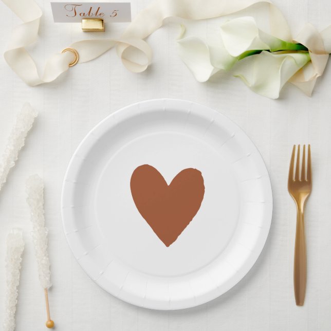 Terracotta Bohemisch Burnt Orange Babydusche Pappteller (Hochzeit)