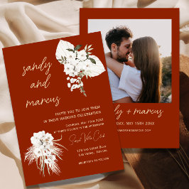 Terracotta Bohemisches Foto Hochzeit Einladung