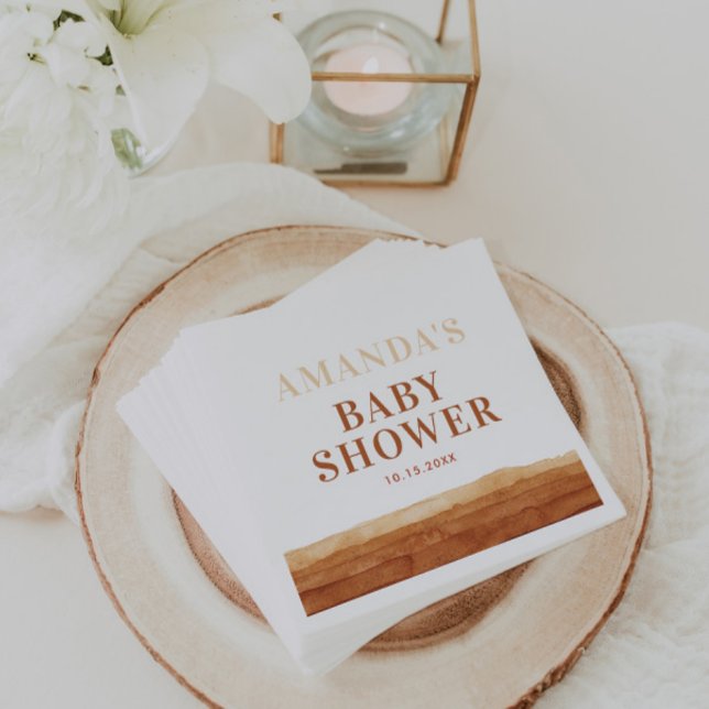 Terracotta Boho Abstrakt Babydusche Serviette (Von Creator hochgeladen)