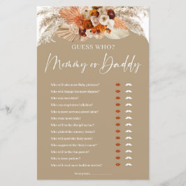 Terracotta Boho arch Guess, Mama- oder Papa-Spiel