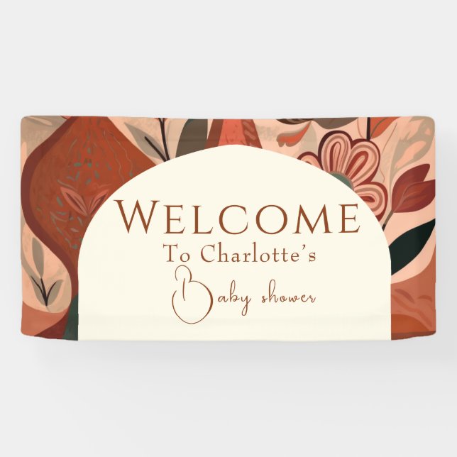Terracotta boho Babydusche Banner (Horizontal)