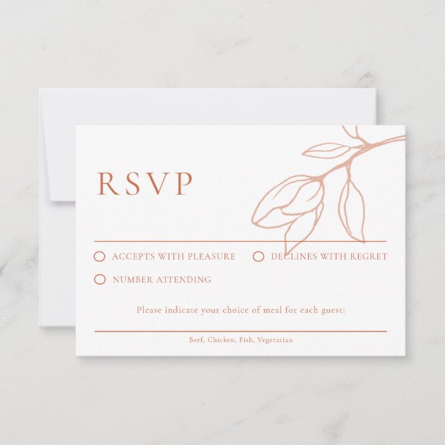 Terracotta Boho blumenWedding RSVP Karte (Vorderseite)