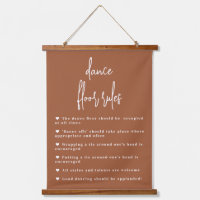 Terracotta Boho Dance Floor Rules - Zeichen