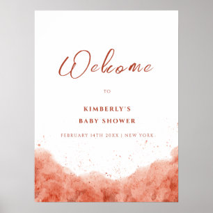 Terracotta Boho Desert Baby Dusche Willkommen Poster