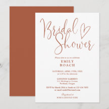 Terracotta Boho Elegantes Script-Brautparty