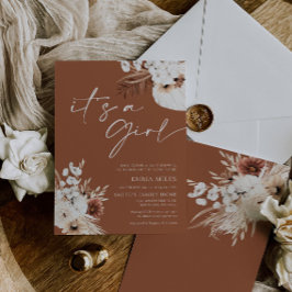 Terracotta Boho Es ist eine Mädchen-Baby-Dusche Ei Einladung