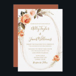 Terracotta Boho Fall Floral Burnt Orange Wedge Einladung<br><div class="desc">Diese blumenreiche Herbsteinladung ist perfekt für eine böhmische Hochzeit. Die Einladung enthält Aquarellblumen in gebranntem Orange, Terrakotta, Rosa und Weiß mit Salbeigrün. Machen Sie diese Einladung zu sich selbst, indem Sie Ihre Namen und alle Ihre Hochzeitsdetails einschließen. Für weitere Anpassungen klicken Sie bitte auf den Link "Weitere Anpassung" und verwenden...</div>