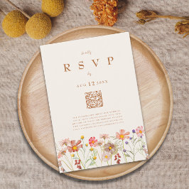 Terracotta Boho Fall Floral RSVP Karte