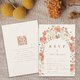 Terracotta Boho Fall Floral RSVP Karte